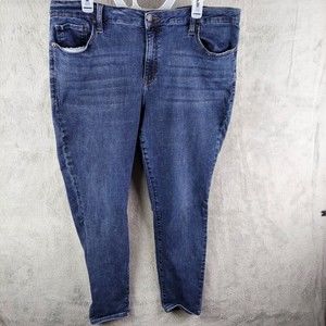 PISTOLA Women's Blue Distressed denim 5 Pocket JEANS SIZE 18W